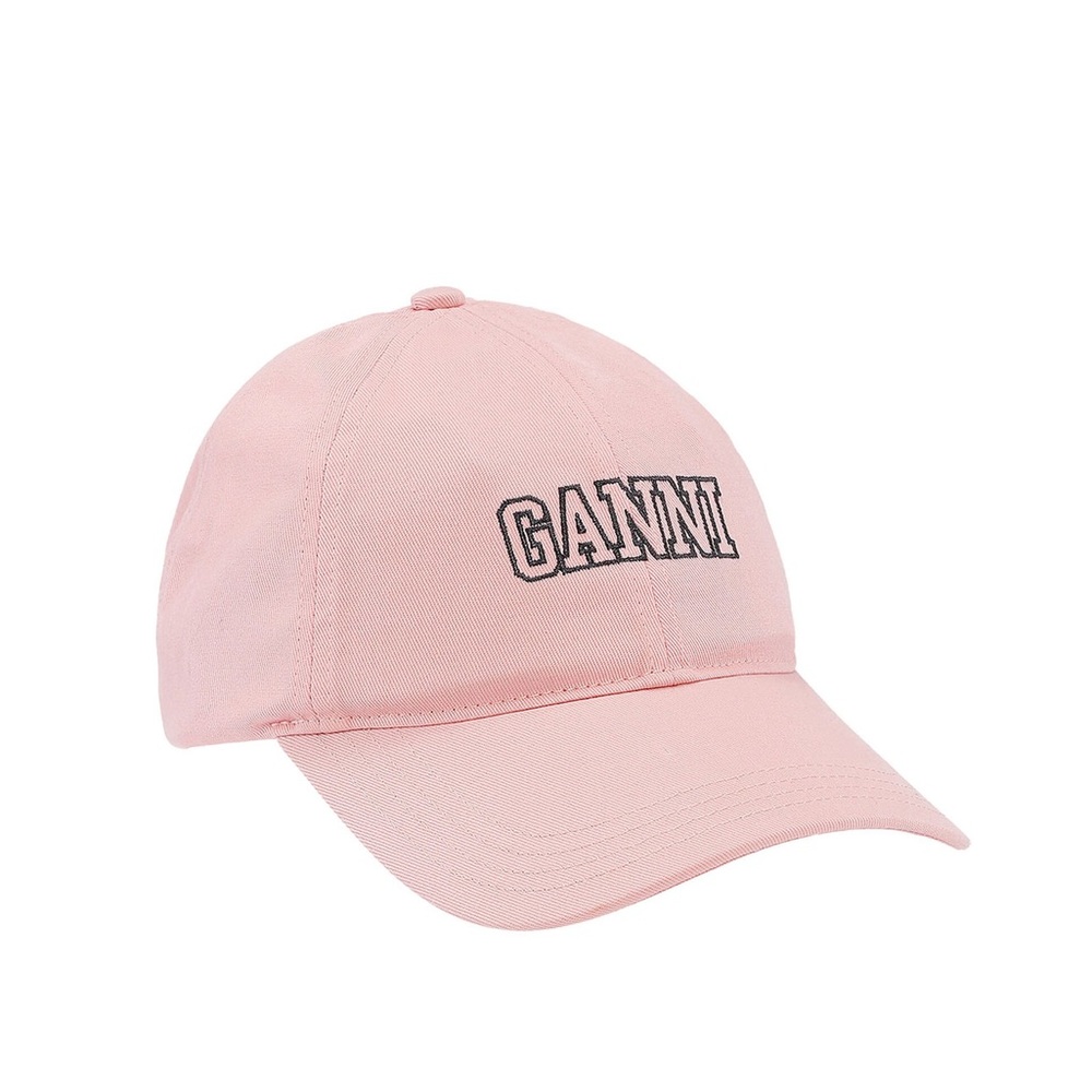 GANNI Pink Embroidered Cap